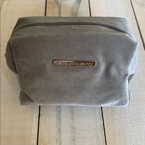 Gray suede make up bag